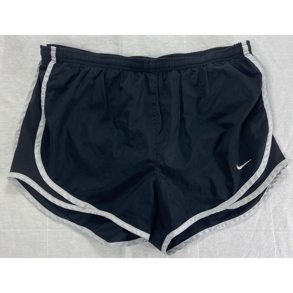 Nike Dri-Fit Running Shorts Womens Medium Black White Athletic Gym Workout